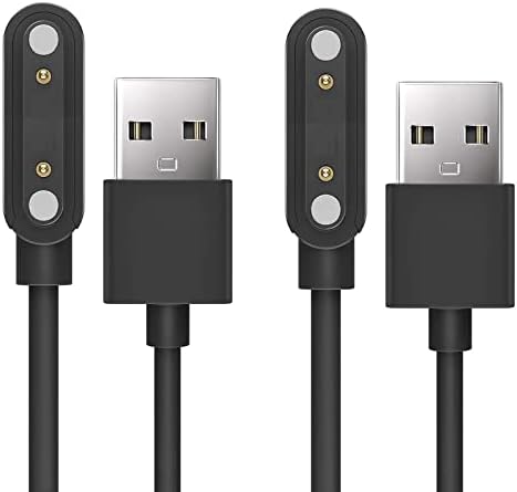 Compatible with TickTalk 4 Charger, onetuo Magnetic USB Charging Cable Replacement Charger Cable Compatible with TickTalk 4 Kids Smart Watch (2 pack-Black+Black)