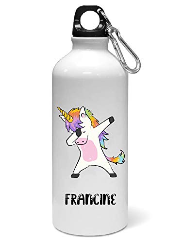 WeChitr Unicorn Aluminium Sipper/Water Bottle/Gym Sipper 750 ML, Color - White, Name -Francine