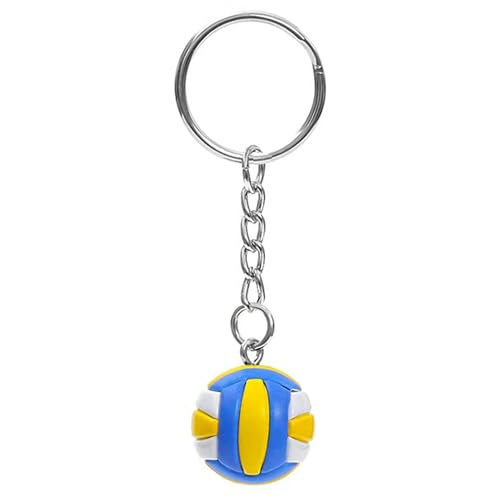 Fuerxy Simulation Mini Ball keychain Sport Ball Theme Key Chains for Backpack Charm Keychains Accessories Ball Gifts for Men Fans(Volleyball)