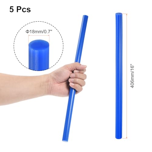 Image of uxcell 5 Pcs Blue Plastic Rods 18 x 406mm ABS Styrene Round Stick Round Solid Bar DIY Model for DIY Toys Building Making Architectural Model Making