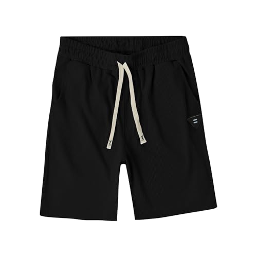 Men's Corduroy Shorts Casual Elastic Waist with Drawstring Textured Lightweight Summer Beach Shorts Featuring Pockets3