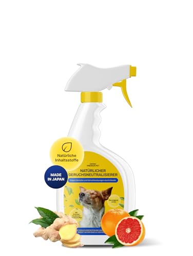 Japan Premium Natürlich Geruchsneutralisierer | Hundeurin Geruchsentferner mit Yomogi & Catechin | Besser als herkömmlich Enzymreiniger | 270 ml mit Bergkräuter Frischeduf