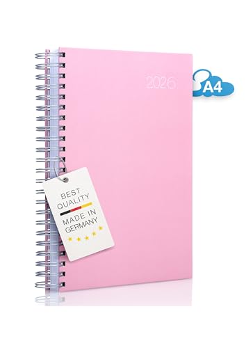 edition cumulus 2026 Der GROSSE Dicke – DIN A4 Kalender - STRAWBERRY ICE (rosa) – MADE IN GERMANY - großzügiger Platz für deine täglichen Termine - perfekt für Büro und Zuhause