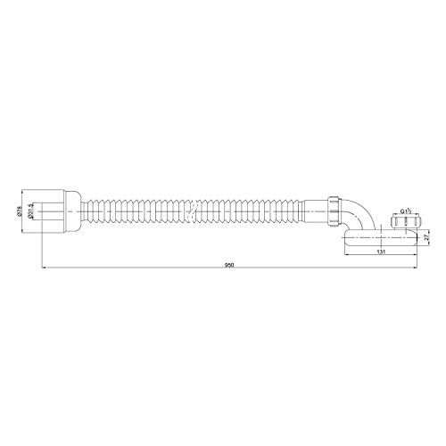 BERNSTEIN® Ablaufrohrset - flexibler Geruchsverschluss - Siphon für freistehende Badewanne - Image 6