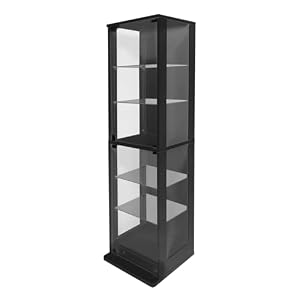 地球家具 コレクションケース DIO 本体 側面ガラス 幅46cm ミドル ハイタイプ 奥行38cm ブラック ガラスケース ディスプレイラック フィギュアラック フィギュア ケース （本体のみ）(幅46cm ミドル, ハイタイプ,奥...