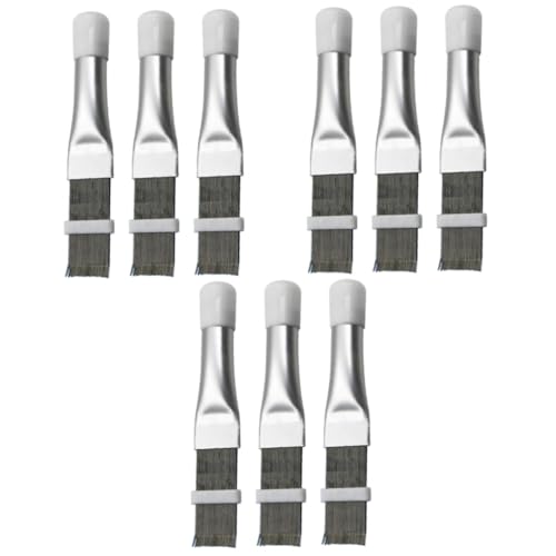 HONMEET 9個 エアコン掃除道具 コンデンサー冷却ブラシ 櫛 コンデンサーフィンクリーニングブラシ ラジエターエバポレーターの掃除 クリーナー ラジエーター Silver