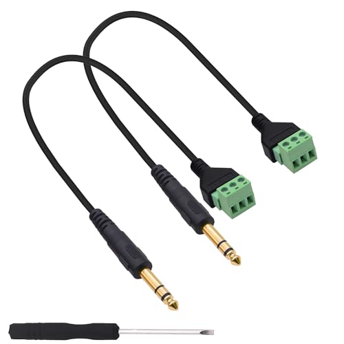 Câble TRS 6,35mm mâle vers bornier sans soudure pour câblage audio rapide et stable