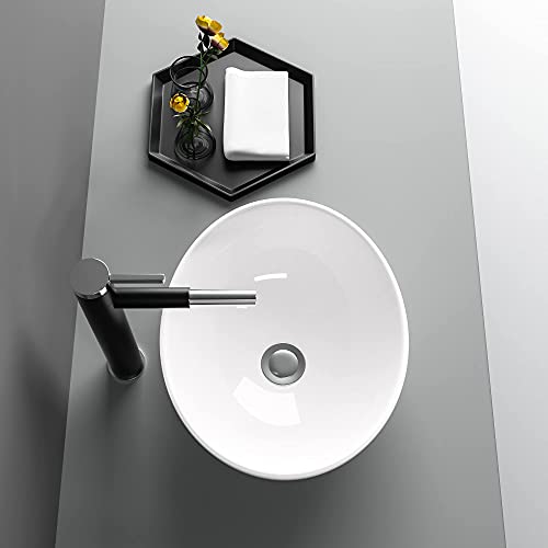 Oval Lofeyo 16"X13" Egg Shape Above Counter White Ceramic Porcelain Small Bathroom Lavatory Vanity Vessel Sink Basin #TOP2