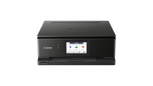 Canon PIXMA TS8750 Multifunktionsdrucker 3in1 (Tintenstrahl,Drucken, Kopieren, Scannen, A4, 10,8 cm Touch LCD, WLAN, Duplexdruck, 2 Papierzuführungen, 2 x 100 Blatt, 6 Separate Tinten) schwarz