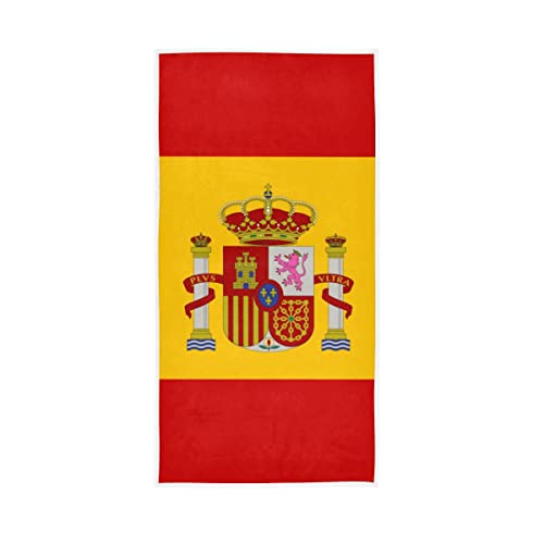 Toalla de baño suave con bandera de España, toallas de mano absorbentes multiusos para baño, hotel, gimnasio, spa, 30 x 15 pulgadas