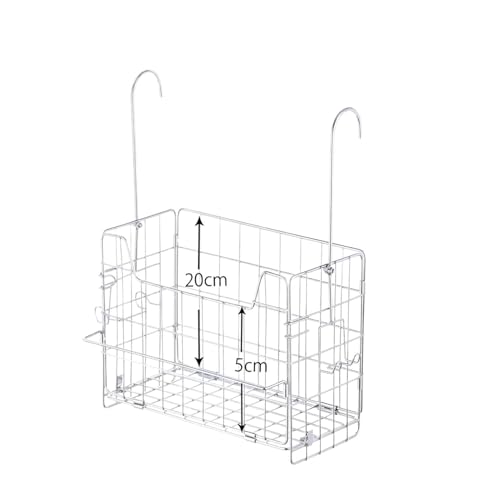 Homstrack 引っ掛けお風呂バスケット 18-8ステンレス製 乾きやすい網状設計 タオル掛けと小物フック付き 浴室収納 シャワーラック バスルームバスケット 浴室乾燥の物干し竿やタオルバーに吊るせる 組み立て式 大容量カゴ収納