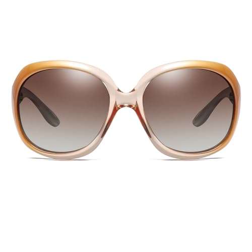 Womens Polarized Sunglasses Trendy Large Round Anti Glare Driving Sun Glasses Ladies Cute Big Frame Shades2