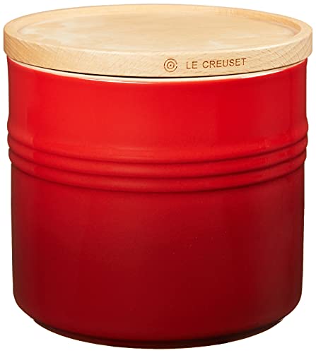 Le Creuset Stoneware Canister with Wood Lid