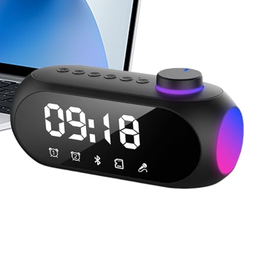 Smart Wireless Speaker   Digital Clock Alarm for Home Audio Entertainment | LED Display with Alarm Function, FM Radio USB Charging Bedside, Sound System for Bedroom Living Room Dorm Study Hotel