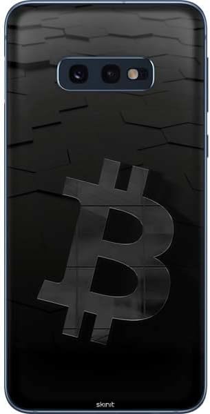 Skinit Decal Phone Skin Compatible with Samsung Galaxy S10e - Originally Designed Bitcoin Textured Logo Design