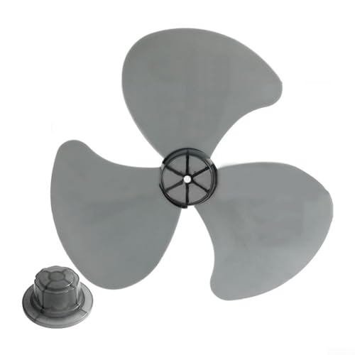 Hoja de ventilador de repuesto de 16 pulgadas para ventiladores de pedestal, tres hojas de plástico con cubierta de tuerca, compatible con varios modelos de ventilador de pie y escritorio (negro)