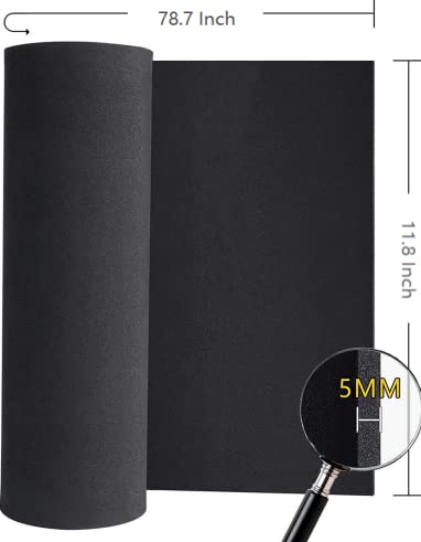 Rotolo Schiuma Eva Autoadesiva 1mm - 200x30cm, Nera, Per Protezione Mobili E Fai Da Te
