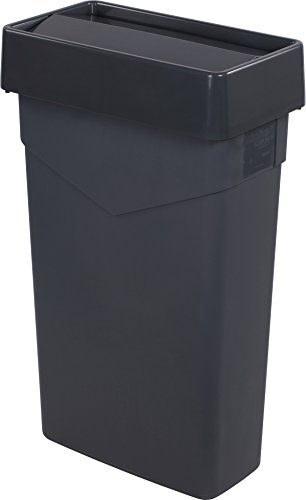Image of Carlisle FoodService Products 34202323 TrimLine Rectangle Waste Container Trash Can Only, 23 gal, Polyethylene (LLDPE), Gray (Pack of 4)