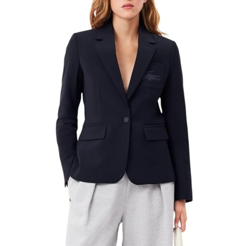 Lacoste Women's Embroidered Logo Wool Blend Blazer