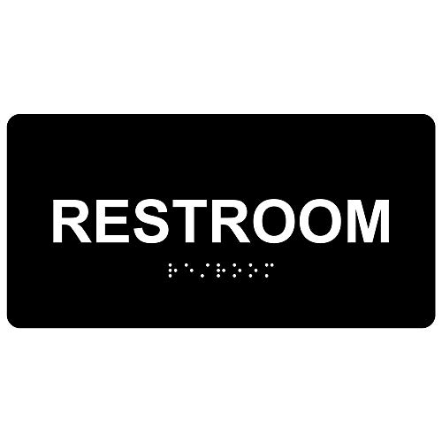 Panneau de toilettes braille lisible pour signalisation de bureaux et commerces