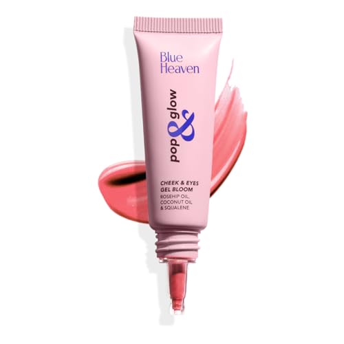 Image of Blue Heaven Pop & Glow Eye & Cheek tint blusher for face makeup, Blush enriched with Rosehip and Coconut oil - Peachy Dawn, 12ml