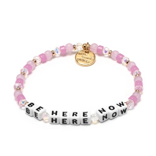 Little Words Project Be Here Now Bracelet The Original Word Bracelet Made with Colorful Beads and Plated Brass Hardware Handcrafted Design & Positive Message Size ML