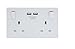 Price comparison product image Invero® Double Wall Faceplate 2 Gang Plug Socket 13A with 2x USB Outlet Ports 3.1A Modern Profile - White