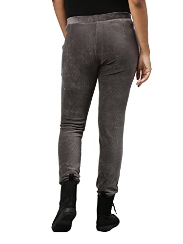 Image of GO COLORS Solid Corduroy Treggings for Women | Warmtech, Mid Rise, Side Pocket