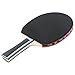 Professional 7-Ply Wood Table Tennis Paddle Long Handle Ping Pong Racket with Carrying Case All-Round Attack Type Rubber Surface for Training Competition