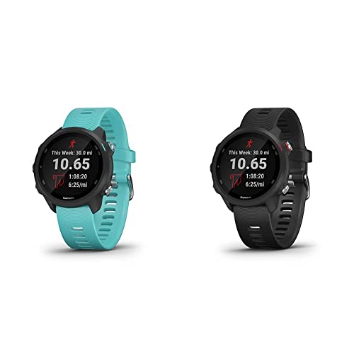 Garmin Forerunner 245 Music, GPS Running Smartwatch with Music and Advanced Dynamics, Aqua & Forerunner 245 Music, GPS Running Smartwatch with Music and Advanced Dynamics, Black