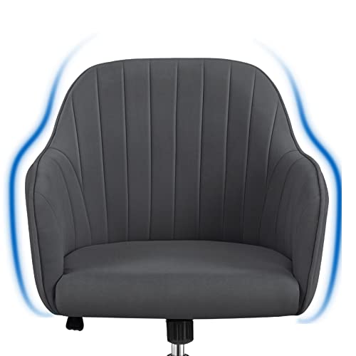 Miniatura 4 de Yaheetech Silla De Oficina Altura Ajustable Silla Ergonomica De Escritorio Cubierto De Terciopelo Carga Max 136 Kg