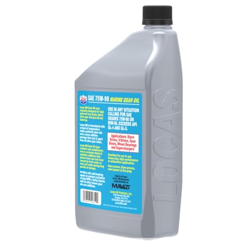 Synthetic 75W-90 Marine Gear Oil – Lower Unit & Stern Drive Lubricant – Rust & Corrosion Protection – SAE 75W-90 for Marine Engines & Gear Systems – 2 Pack (1 Quart Each)