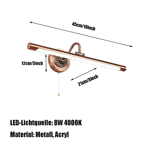 Lámpara de espejo de baño impermeable LED 4000 K aplique pared con interruptor 5