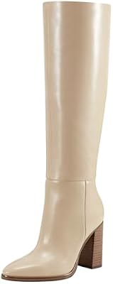 Marc Fisher LTD Women's Lannie Boot, Light Natural Leather 110, 9