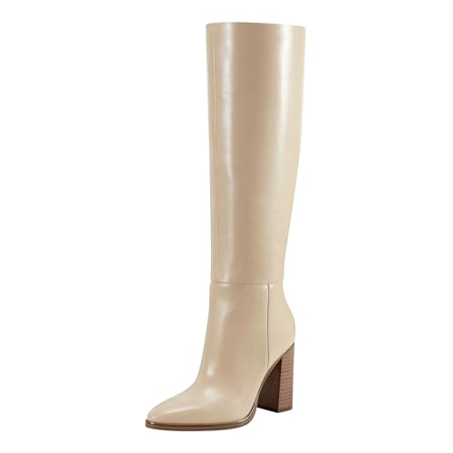 Marc Fisher LTD Women's Lannie Boot, Light Natural Leather 110, 7.5