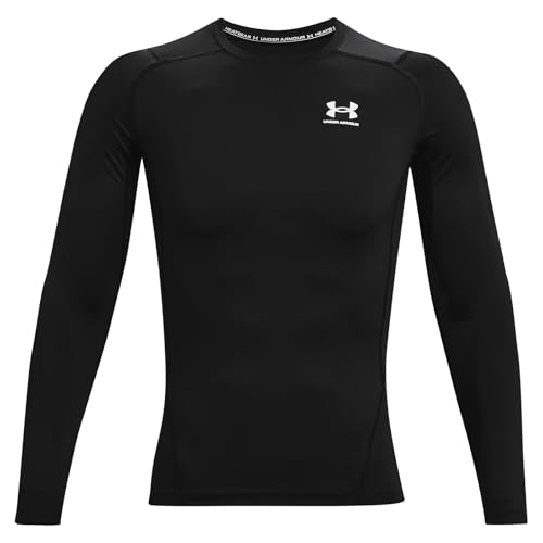 Under Armour Mężczyźni UA Hg Armour Comp Ls Koszulka, Czarny/Biały, M