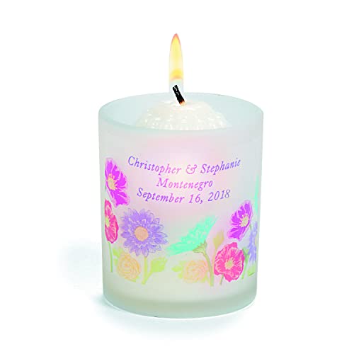 Personalized Love in Bloom Votive Candle Holders - Home Decor - 12 Pieces