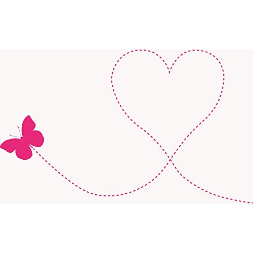 Affiche poster papillon rose virevoltant en forme de coeur mignon 91x150cm pour offrir