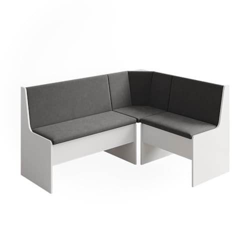 Vicco Banco de Comedor Ramon, Blanco, 150 x 51 cm con Espacio de Almacenamiento, con Espacio de Almacenamiento Debajo del Asiento para Espacio Adicional