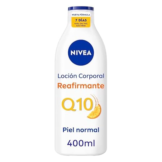 NIVEA Q10 Loción Corporal Reafirmante (1 x 400 ml), crema hidratante corporal 72h para piel normal, crema reafirmante corporal con Collagen Boost Complex, Vitamina C y Q10 puro