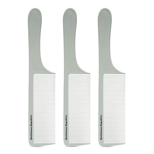 Gentlemen Republic Genuine Grooming Hair Comb for Fades and Men's Haircuts - Set of 3pcs, Soft Round Tips, Strong Teeth with Strong Body - Ideal for Barbers, at-home Grooming and Styling