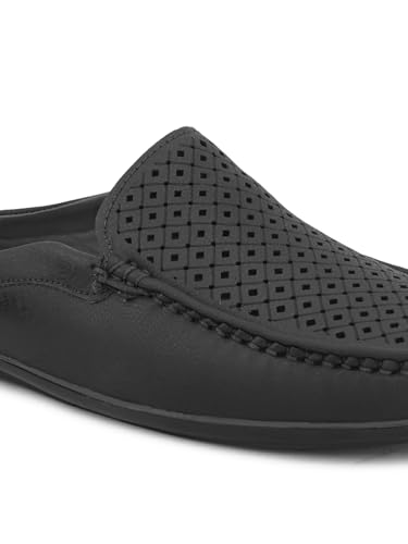 Image of SIR CORBETT Leather Back Open Mule Loafers Shoes for Men (Size 6 to 13)