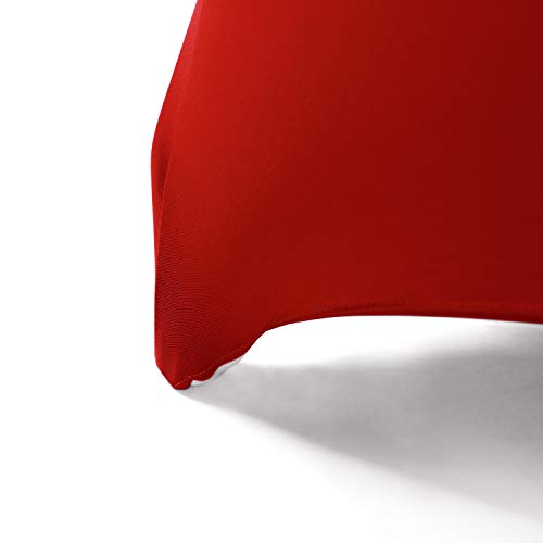Image of Peomeise 6FT Spandex Table Cover Rectangular Stretch Spandex Tablecloth (Red,6FT)