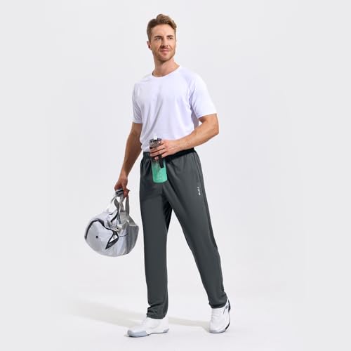image for ZENGVEE Sweatpants for Men Athletic with Zipper Pockets Workout Sweat 