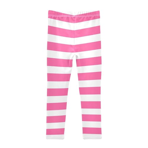 DOMIKING Neon Pink Girl's Leggings Pants Kids' Yoga Pants Stretchy Active Legging 4 Years2