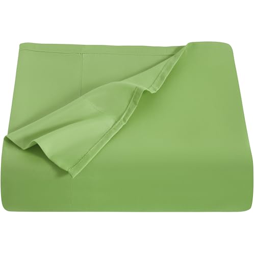 Image of NTBAY California King Microfiber Flat Sheet, 108 x 102, Sage Green