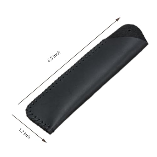 Image of Handmade Leather Double Pen Case Crazy Horse Leather Fountain Pen Pouch Protective Sleeve Cover