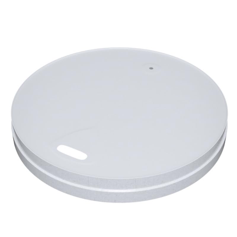 PacknWood 210LPAW90 3.54 in. Compostable White Paper Coffee Lid for 10 oz 12 oz 16 oz & 20 oz - 1000 Piece