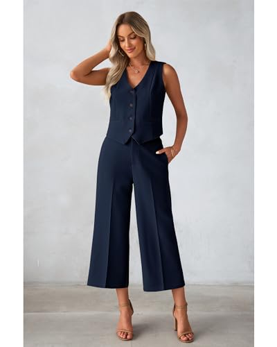 luvamia Women's Vest and Wide-Leg Pant Suit Set - 27.99 w/ Code + 50% Off Code Z4Y79DFL - image 6