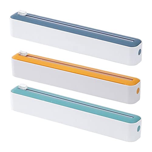 Giwnuq Distributeur De Film, Rangement Papier Alu Et Film Alimentaire, Boîte De Découpe De Film Alimentaire, Distributeur De Film Alimentaire avec Cutter,...